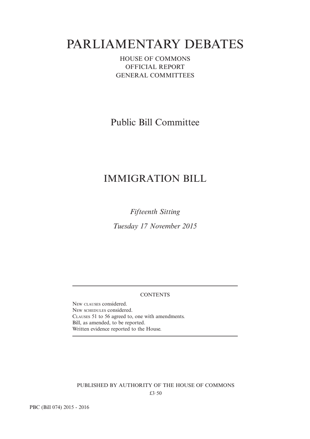 Immigration Public Bill Committee 15th Sitting 17th November 2015