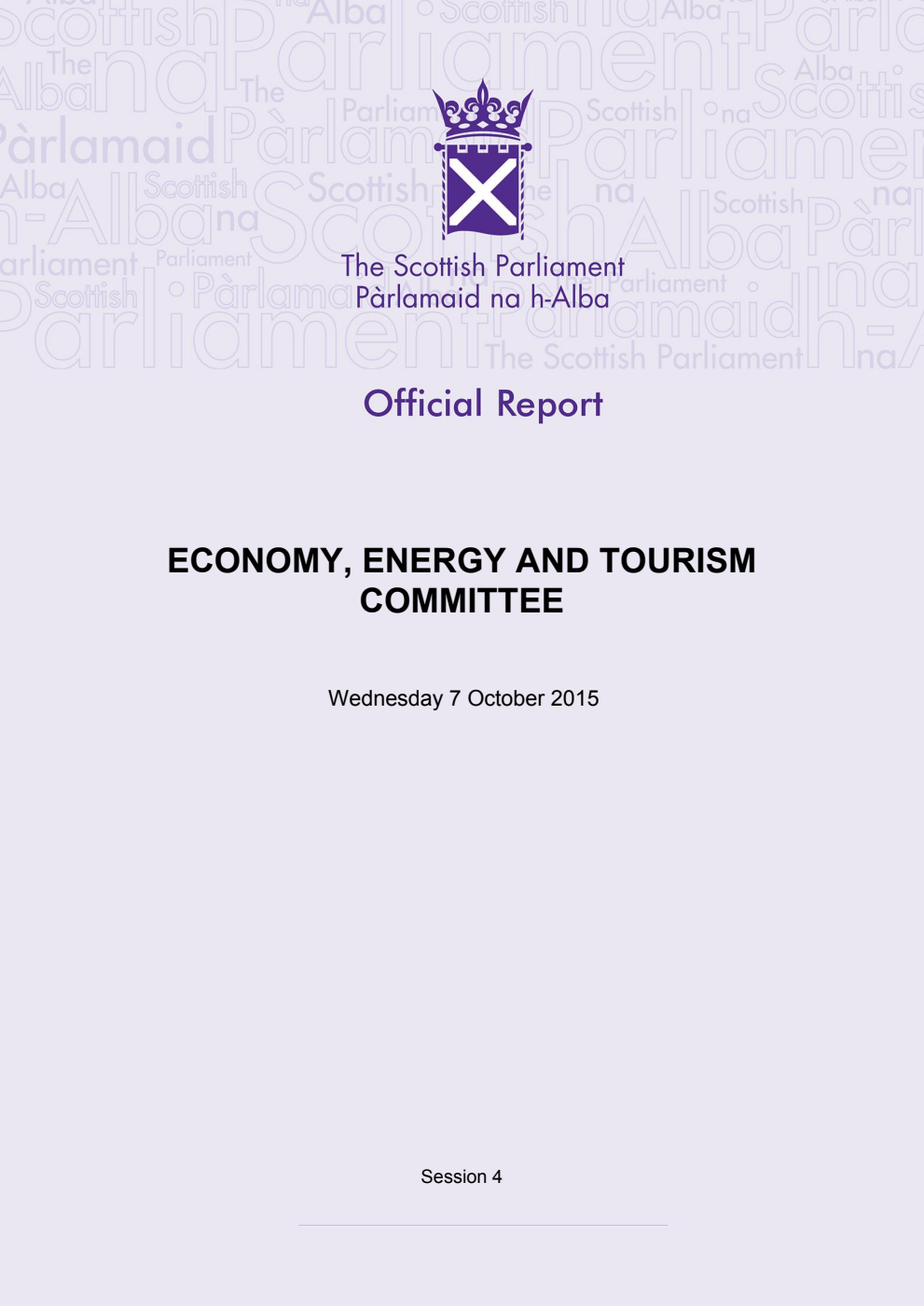 Economy, Energy and Tourism Committee 24th Meeting 2015, 7 October 2015 [Final]