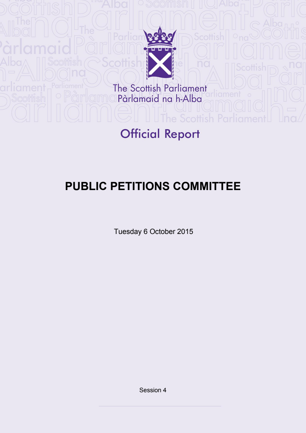 Public Petitions Committee 16th Meeting 2015, 6 October 2015 [Final]
