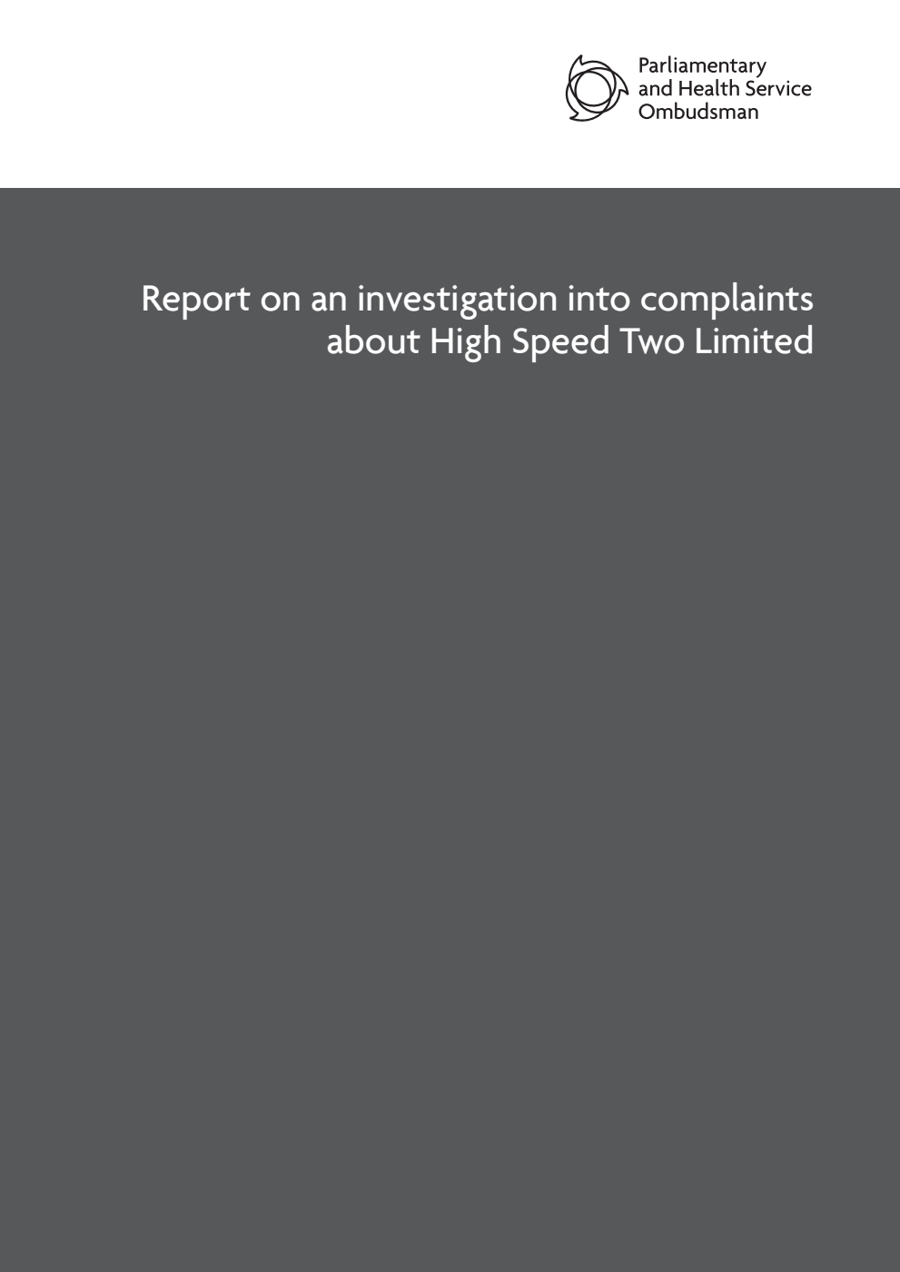 Report on an investigation into complaints about High Speed Two Limited
