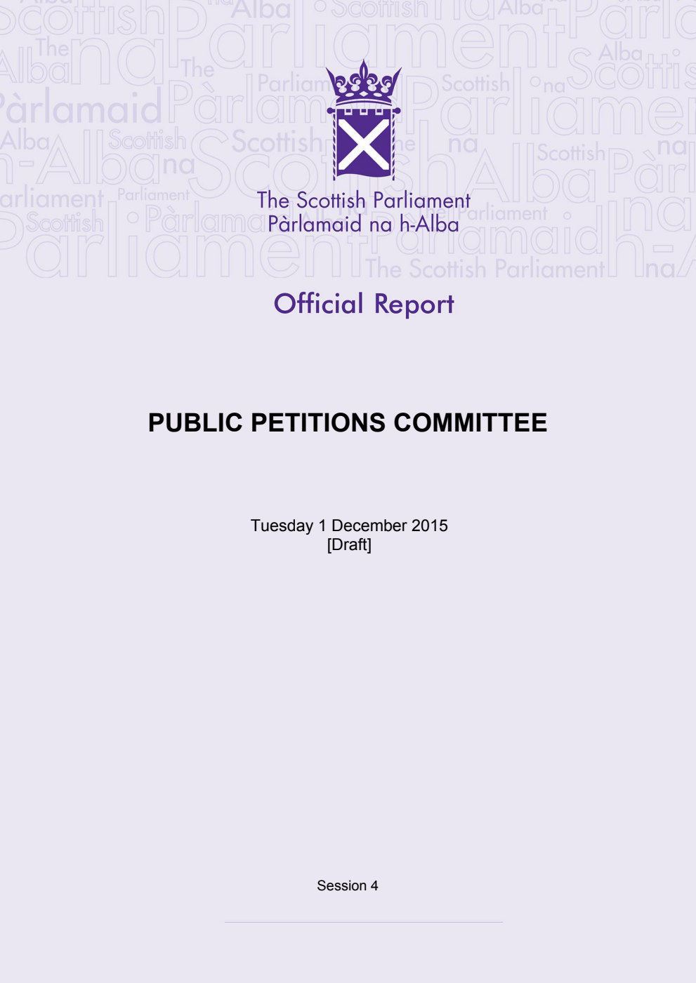 Public Petitions Committee 20th Meeting 2015, 1 December 2015 [Draft]