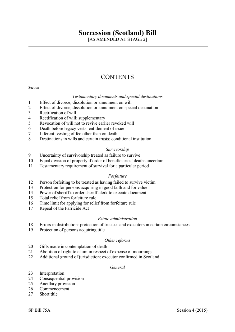 Succession (Scotland) Bill [As amended at stage 2]