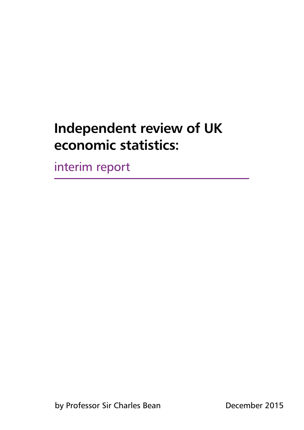 Independent review of UK economic statistics: interim report