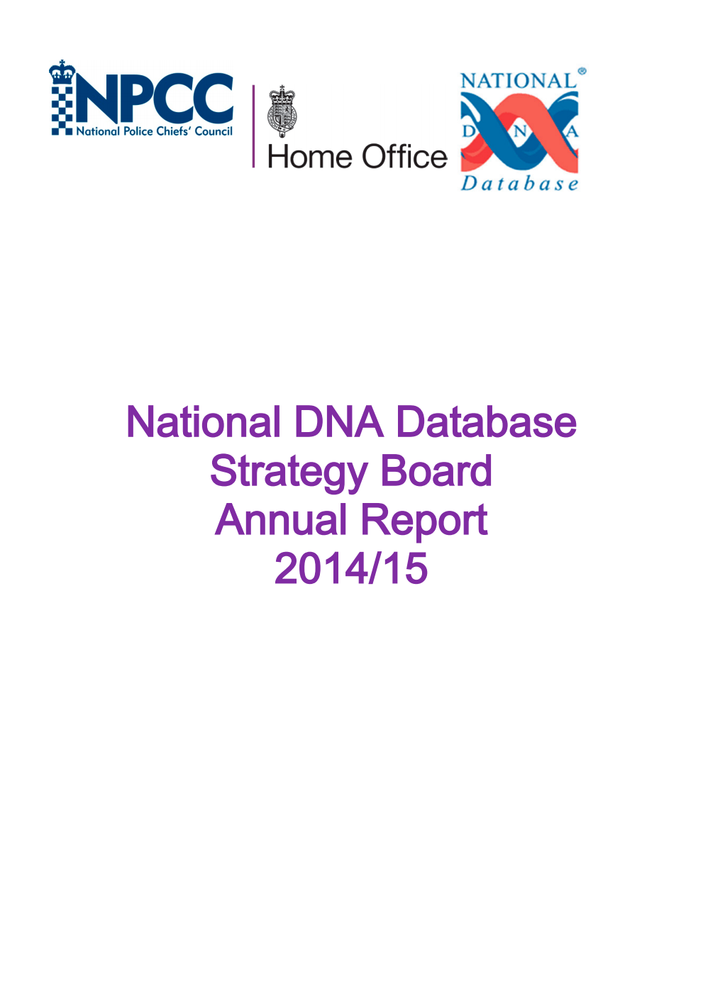 National DNA Database Strategy Board Annual Report 2014/15