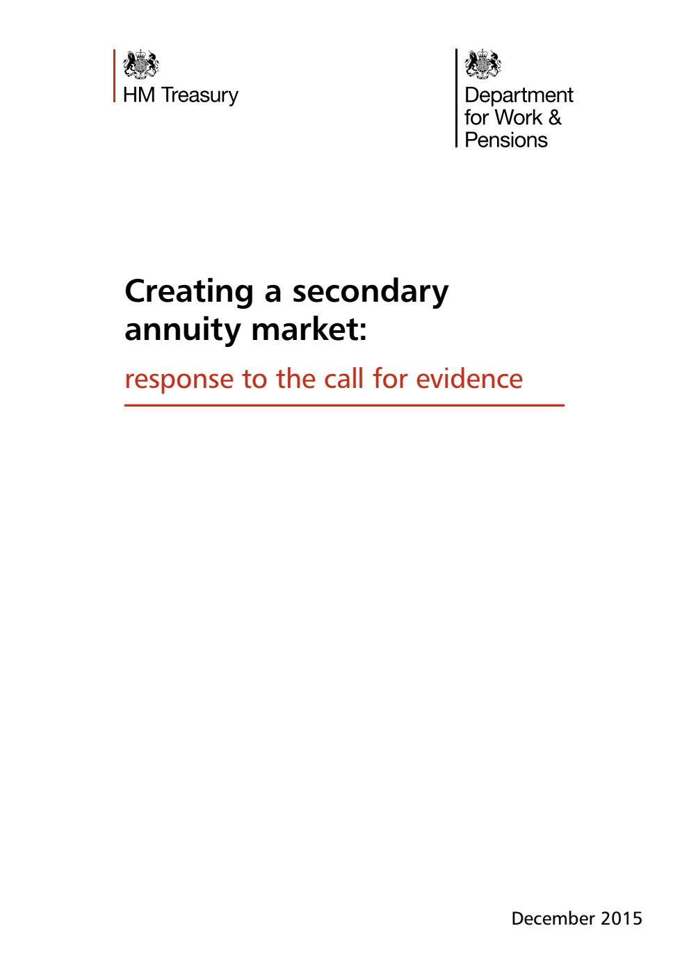 Creating a secondary annuity market: response to the call for evidence