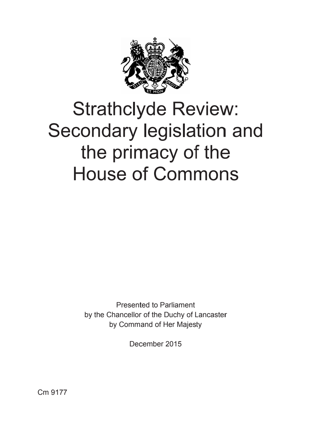 Strathclyde Review: Secondary legislation and the primacy of the House of Commons