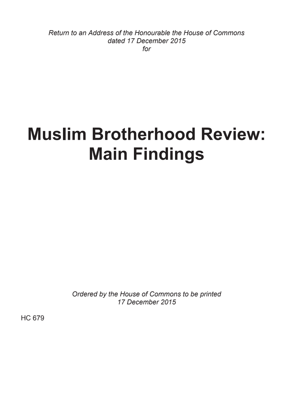 Muslim Brotherhood Review: Main Findings
