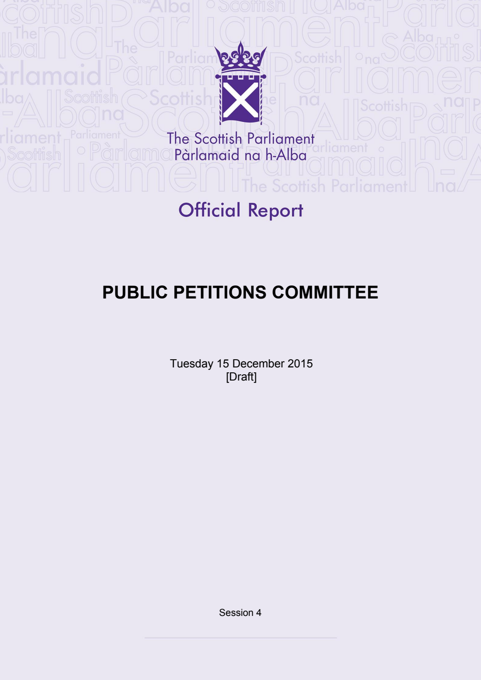 Public Petitions Committee 22nd Meeting 2015, 15 December 2015 [Draft]