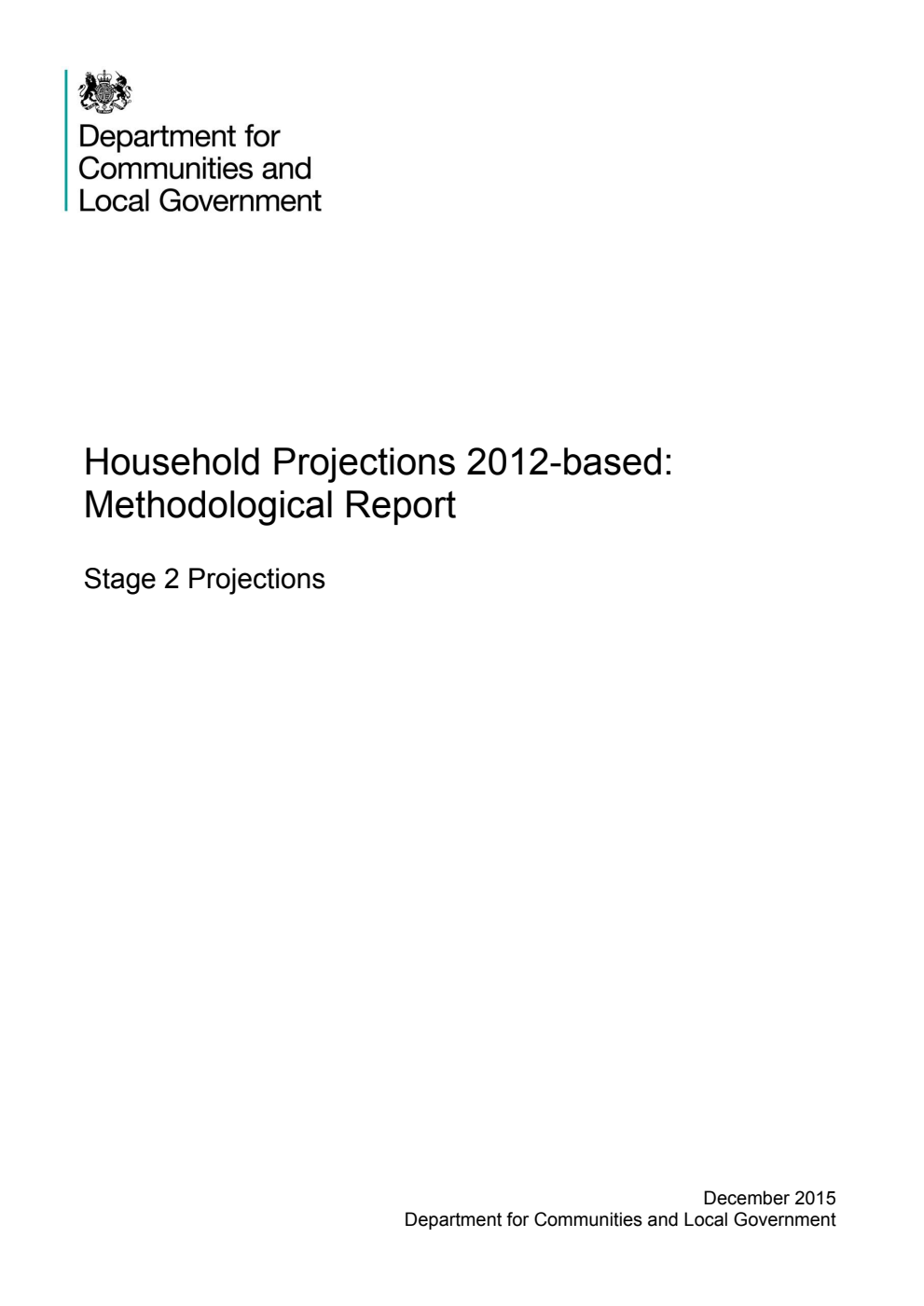 Household Projections 2012-based: Methodological Report : Stage 2 Projections