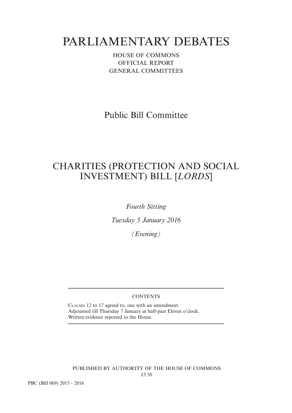 Charities (Protection and Social Investment) Public Bill Committee 4th Sitting 5th January 2016 PM