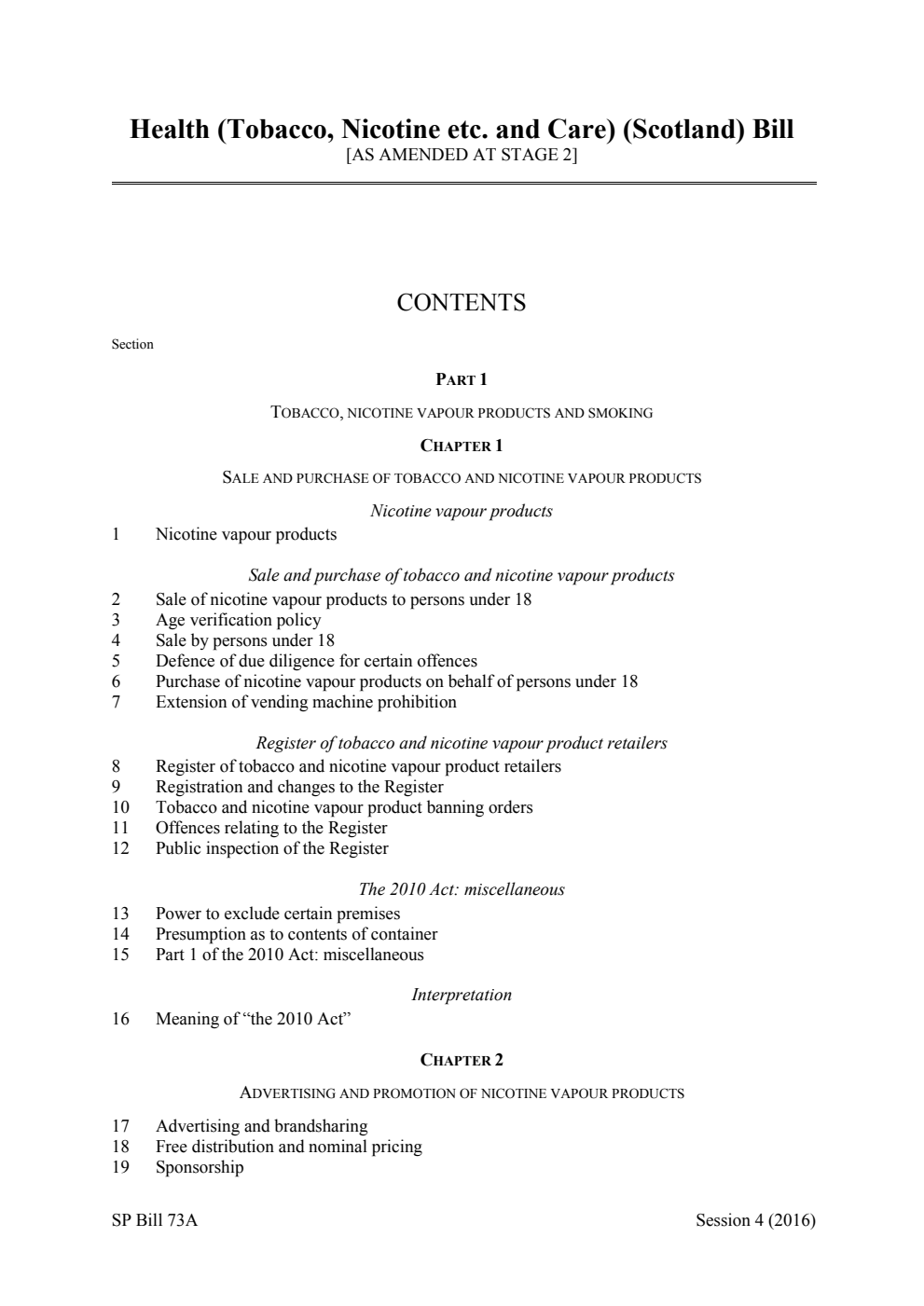 Health (Tobacco, Nicotine etc. and Care) (Scotland) Bill [As Amended at Stage 2]