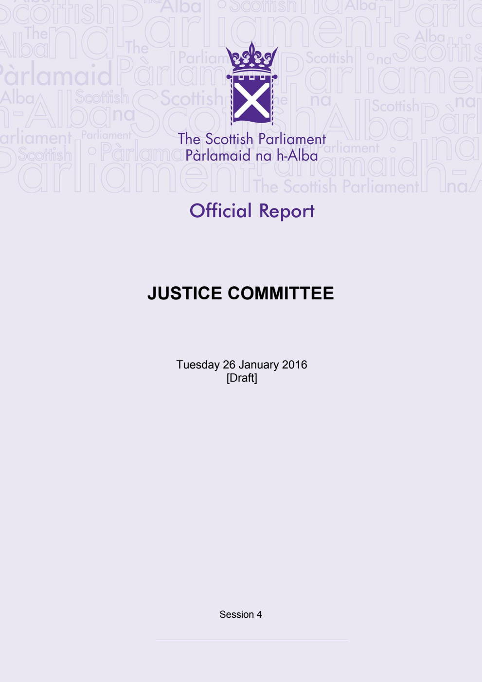 Justice Committee 4th Meeting 2016, 26 January 2016 [Draft]
