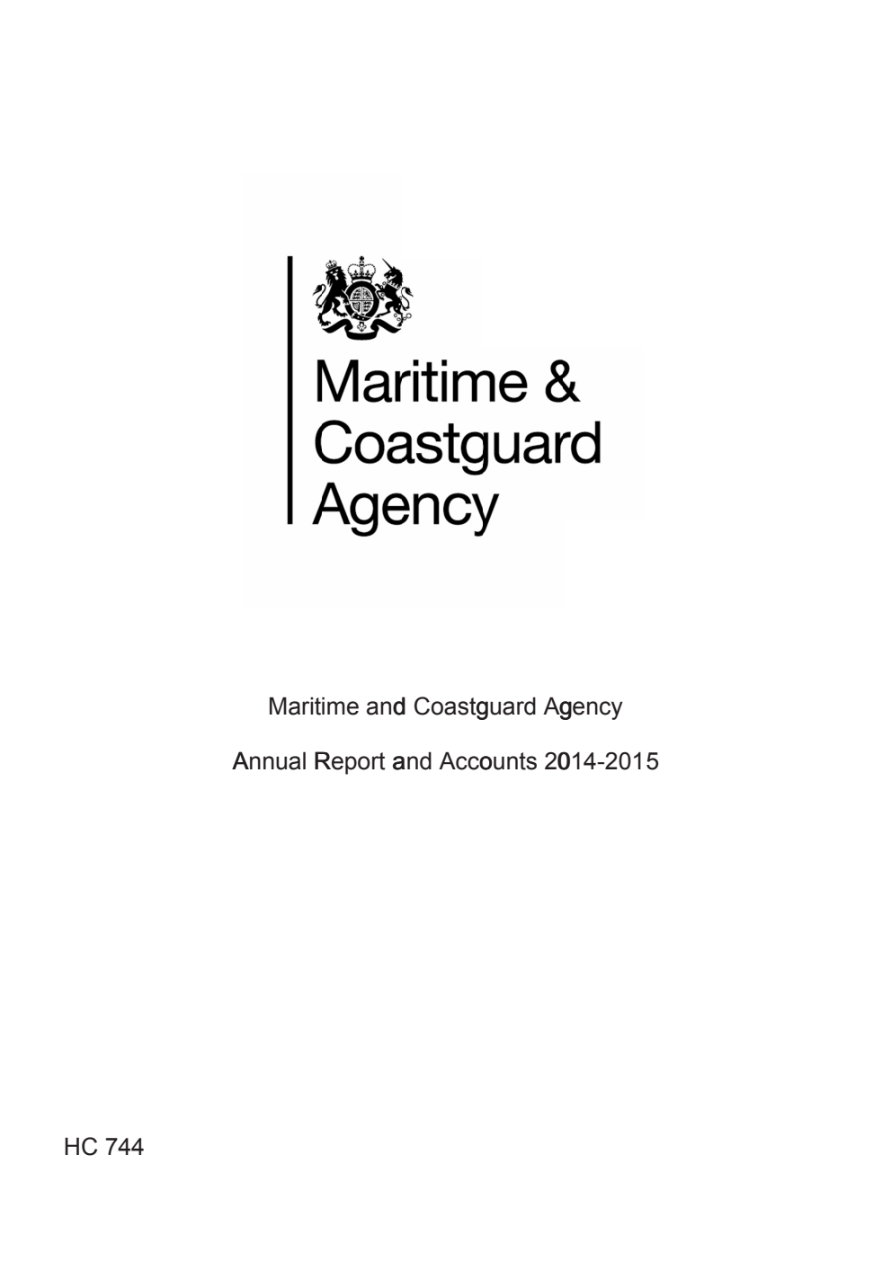 Maritime and Coastguard Agency Annual Report and Accounts 2014-2015