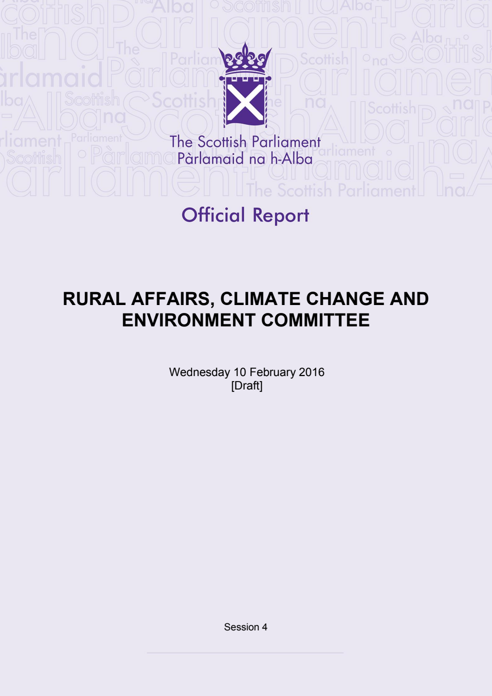 Rural Affairs, Climate Change and Environment Committee 5th Meeting 2016, 10 February 2016 [Draft]