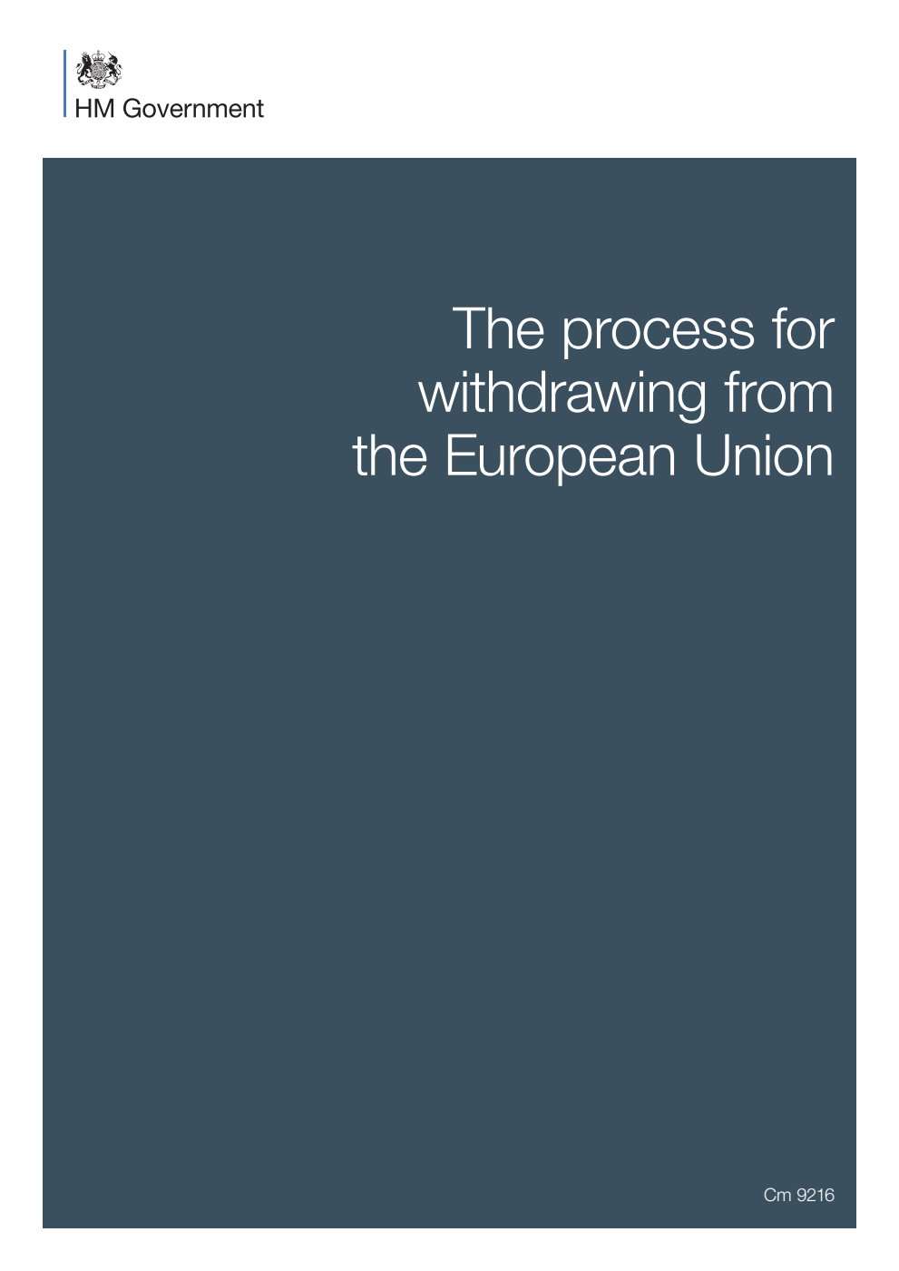 The process for withdrawing from the European Union