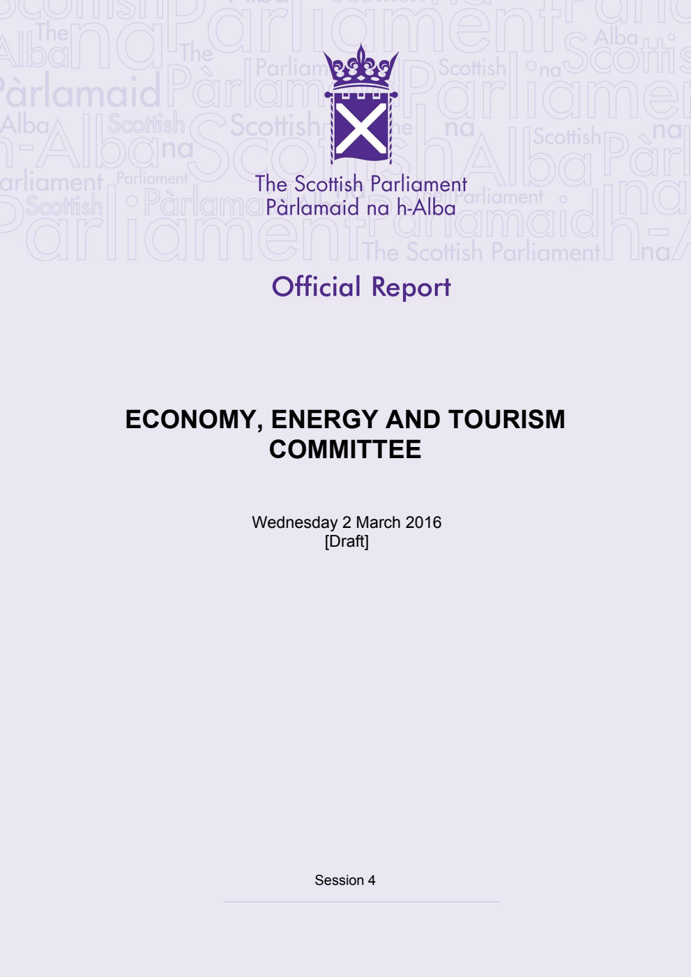 Economy, Energy and Tourism Committee 7th Meeting 2016, 2 March 2016 [Draft]