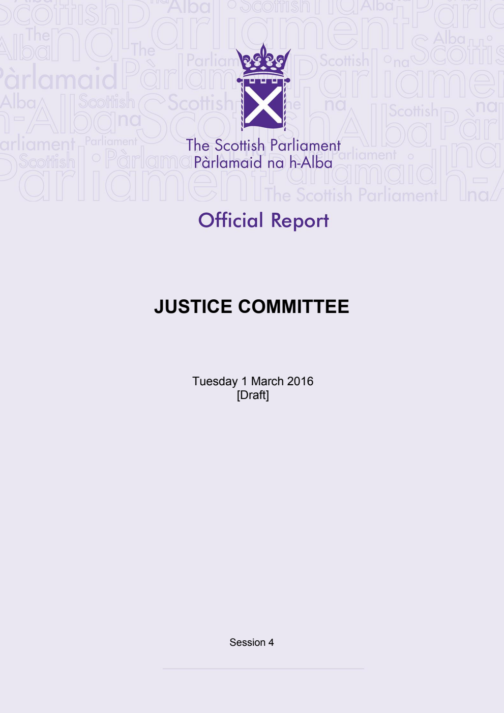 Justice Committee 8th Meeting 2016, 1 March 2016 [Draft]