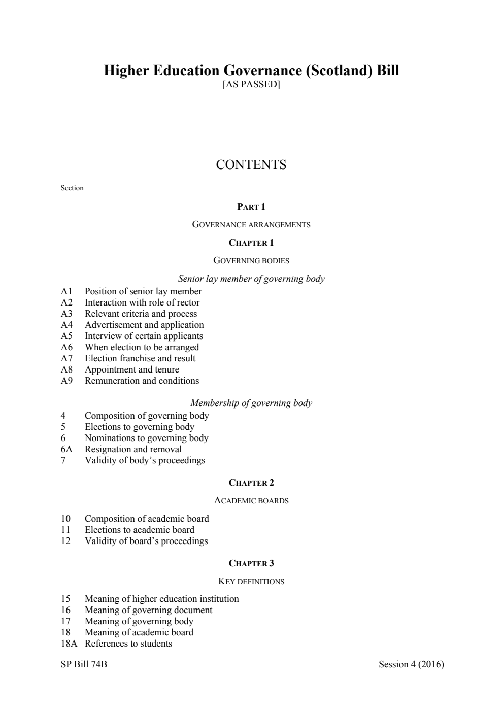 Higher Education Governance (Scotland) Bill [As passed]