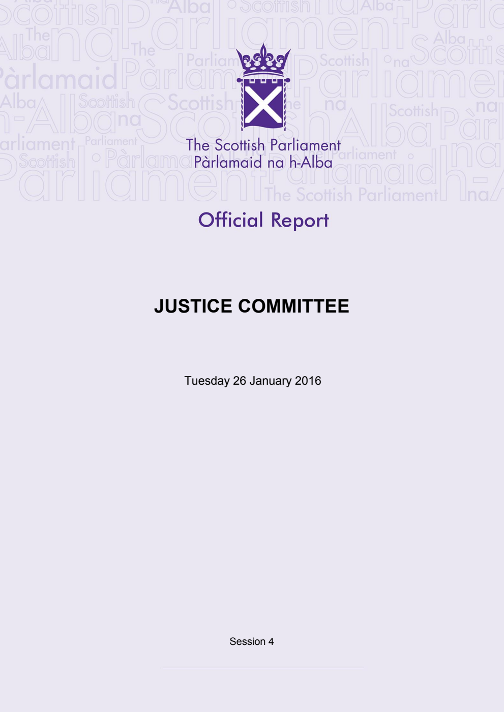 Justice Committee 4th Meeting 2016, 26 January 2016 [Final]