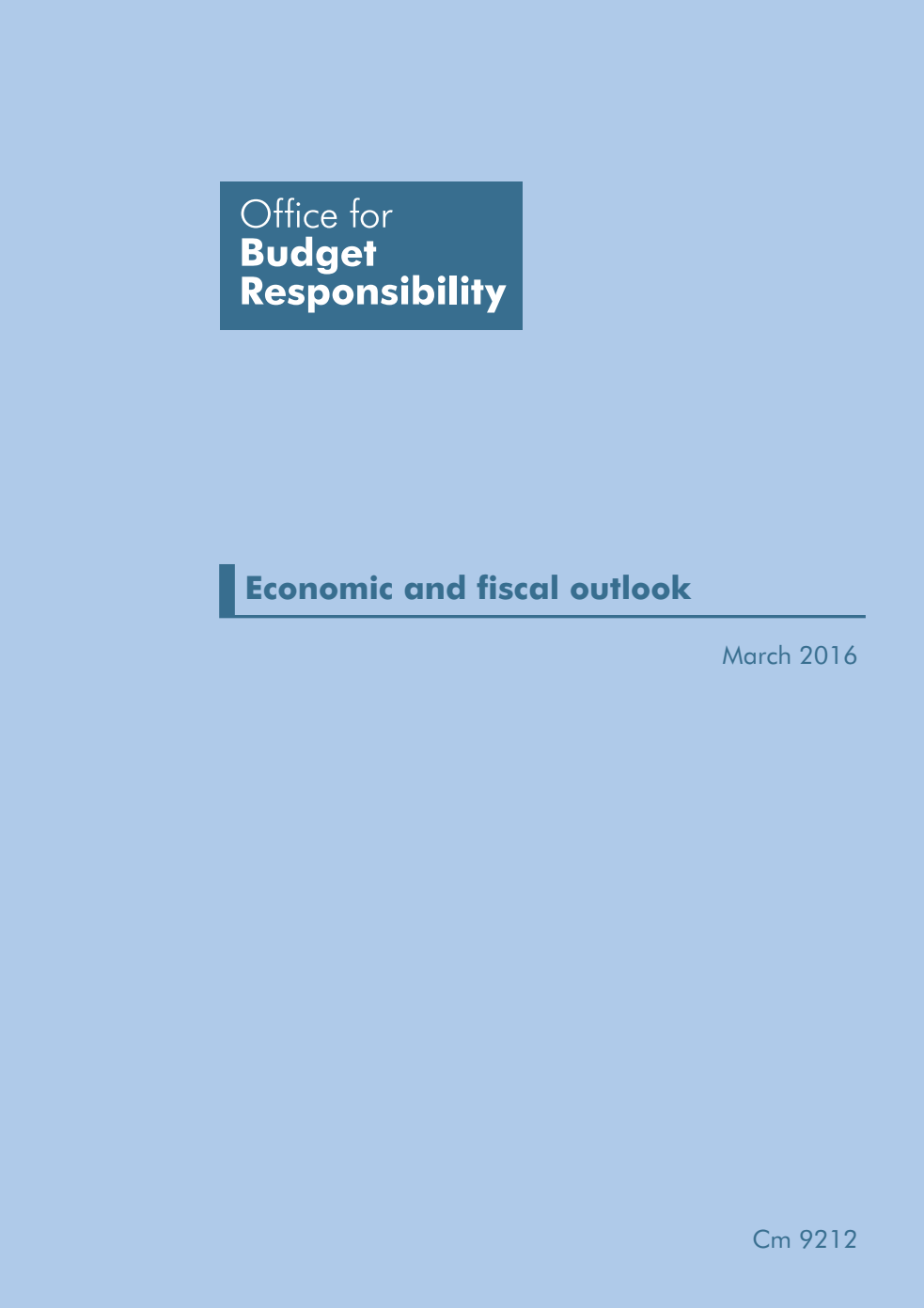 Economic and fiscal outlook: March 2016