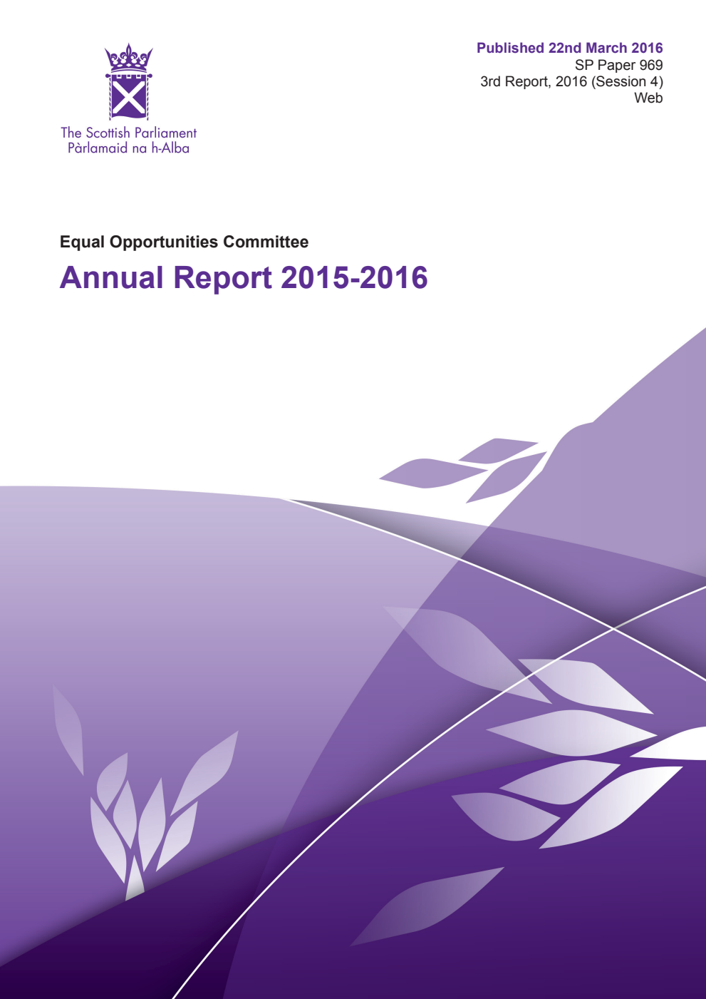Equal Opportunities Committee 3rd Report, 2016: Annual Report 2015-2016