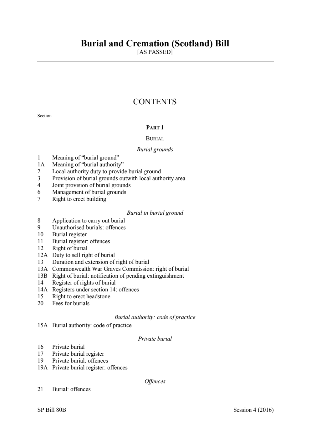Burial and Cremation (Scotland) Bill [As passed]