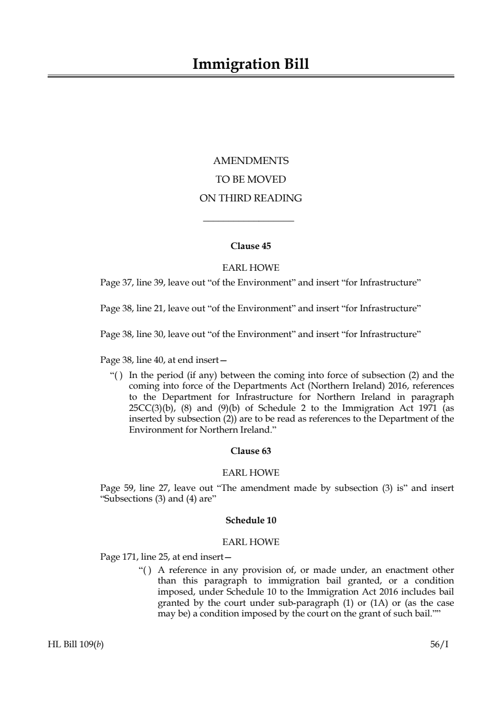 Immigration Bill Lords Amendments
