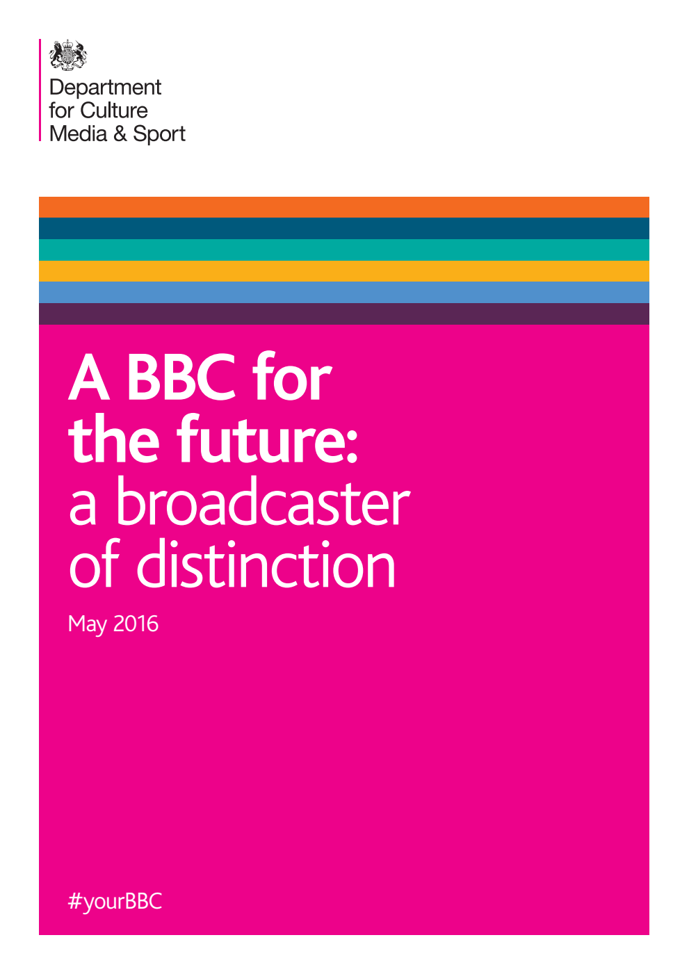 A BBC for the future: a broadcaster of distinction. May 2016