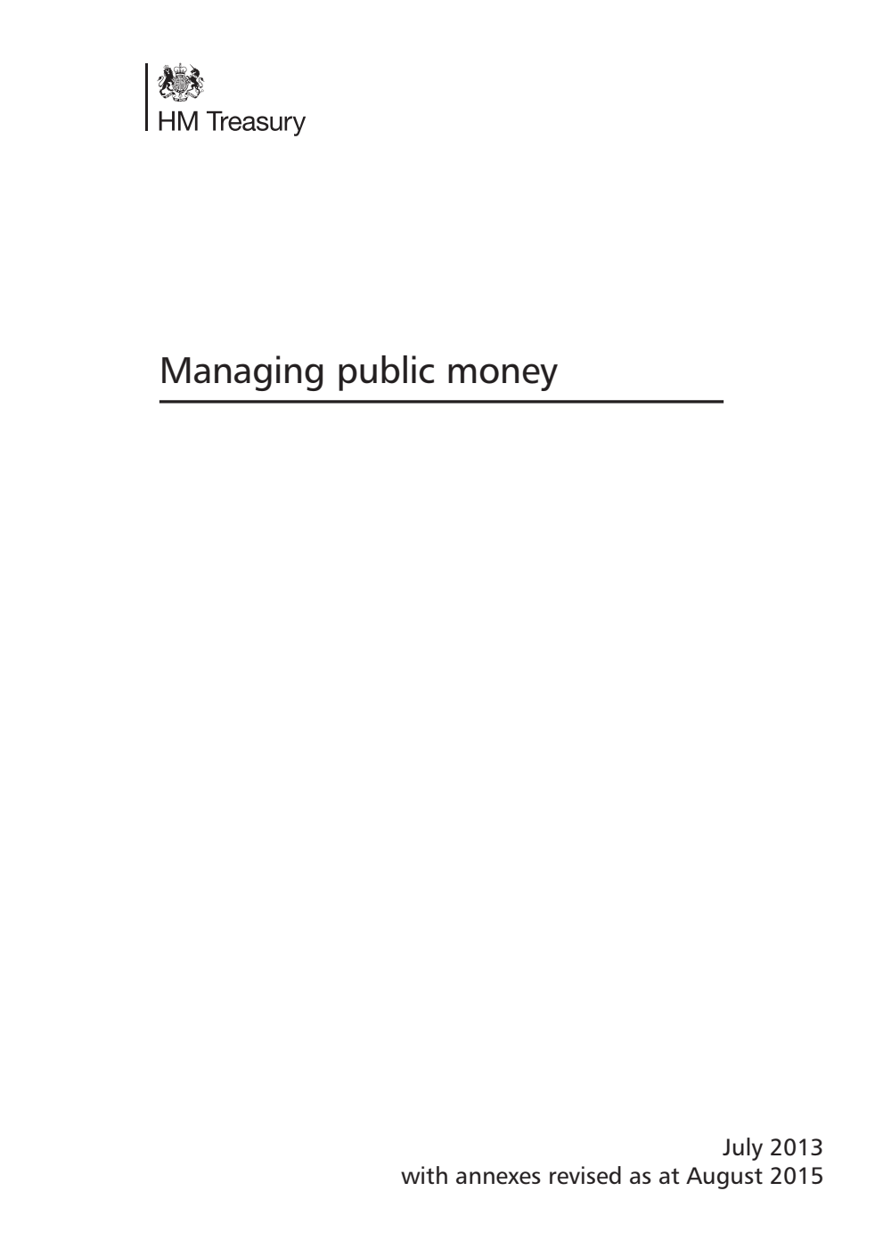 Managing public money