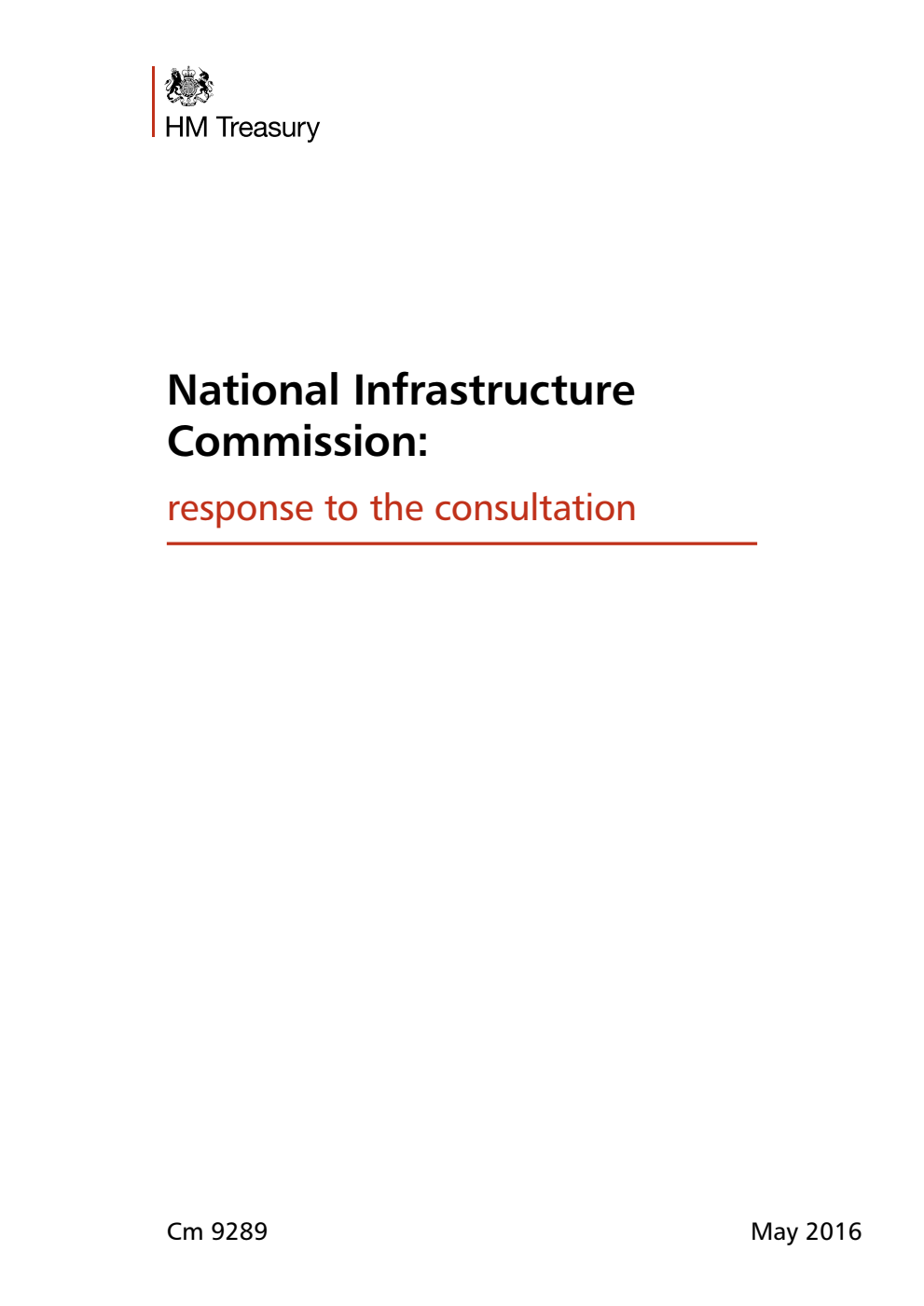 National Infrastructure Commission: response to the consultation