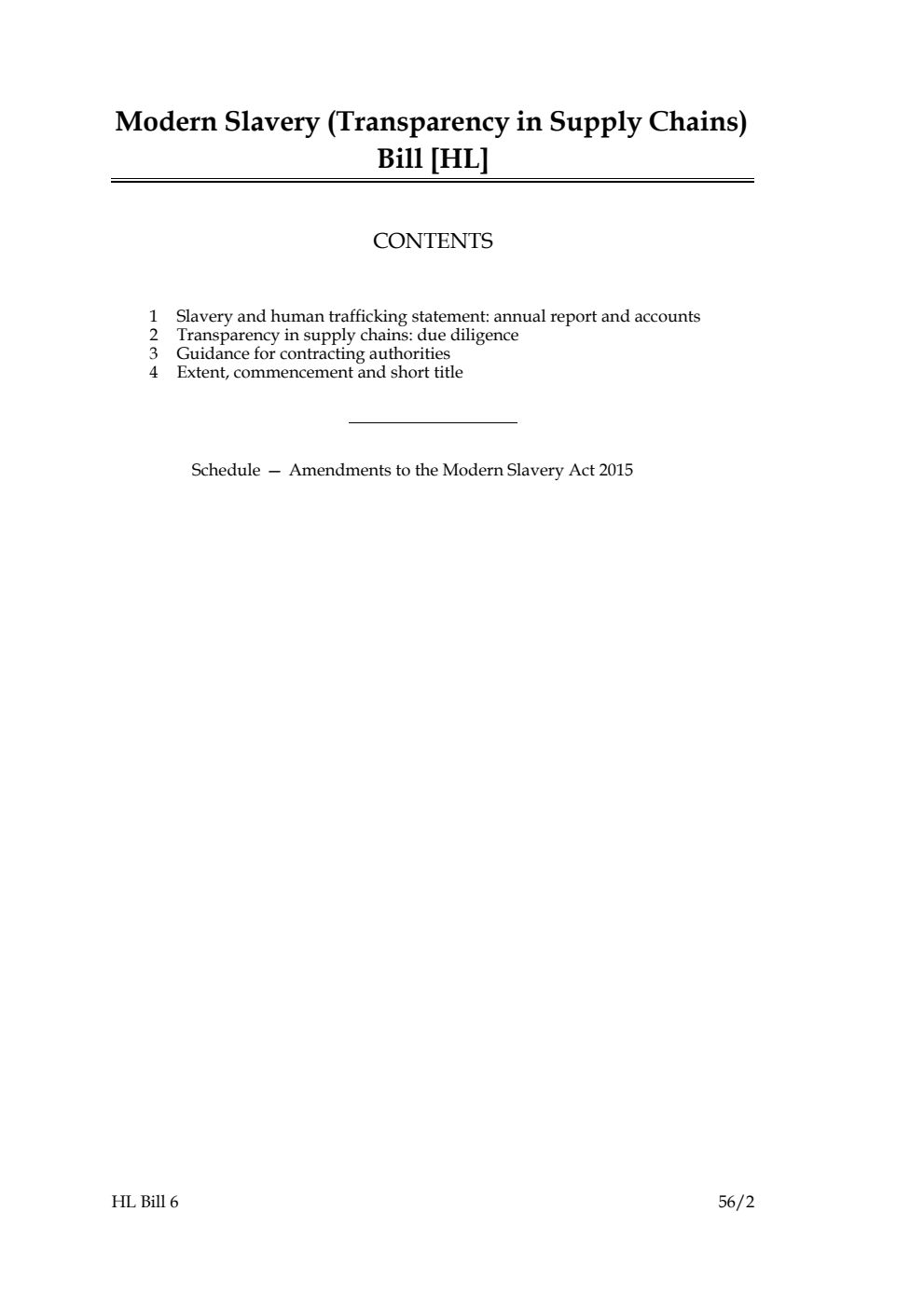 Modern Slavery (Transparency in Supply Chains) Bill