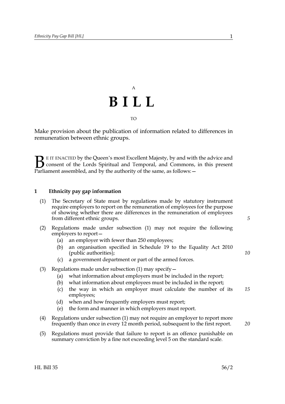 Ethnicity Pay Gap Bill