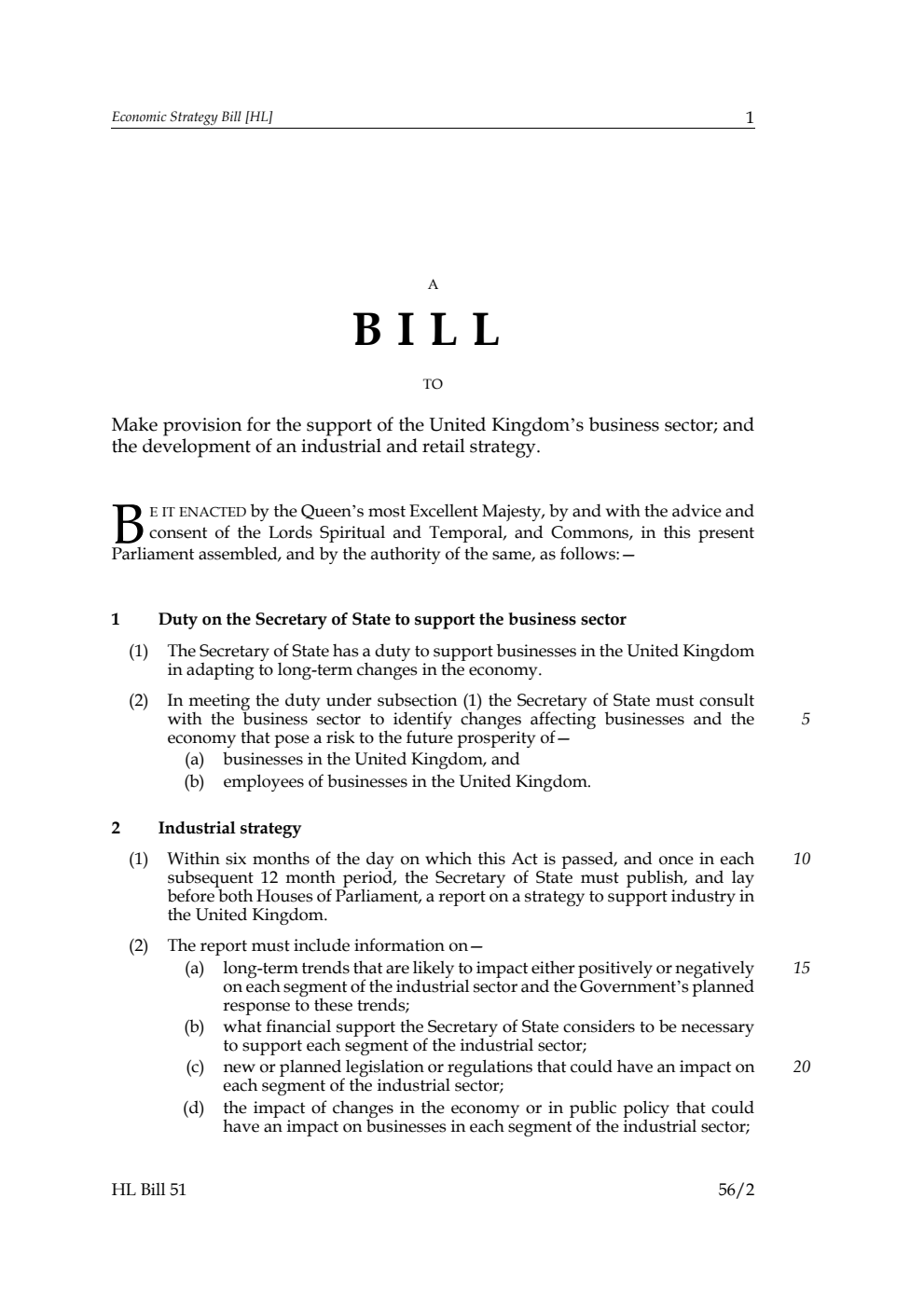 Economic Strategy Bill
