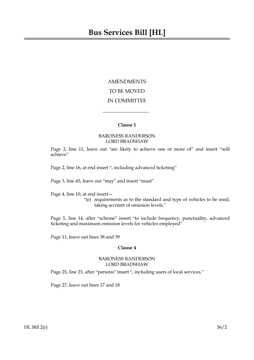 Bus Services Bill Lords Amendments