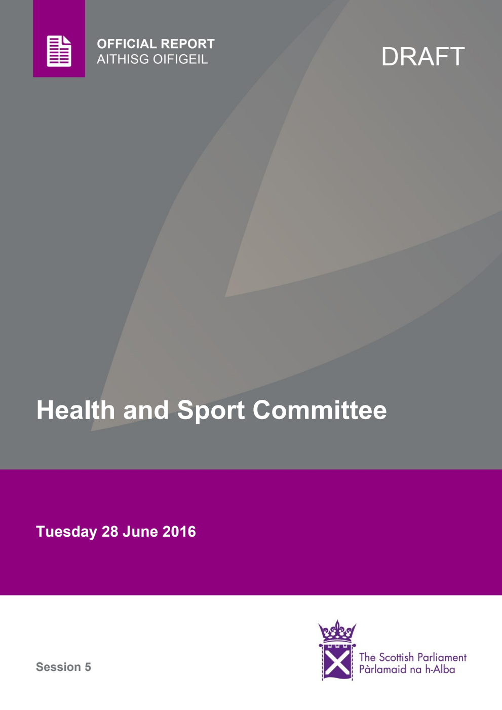 Health and Sport Committee 2nd Meeting 2016, 28 June 2016 [Draft]