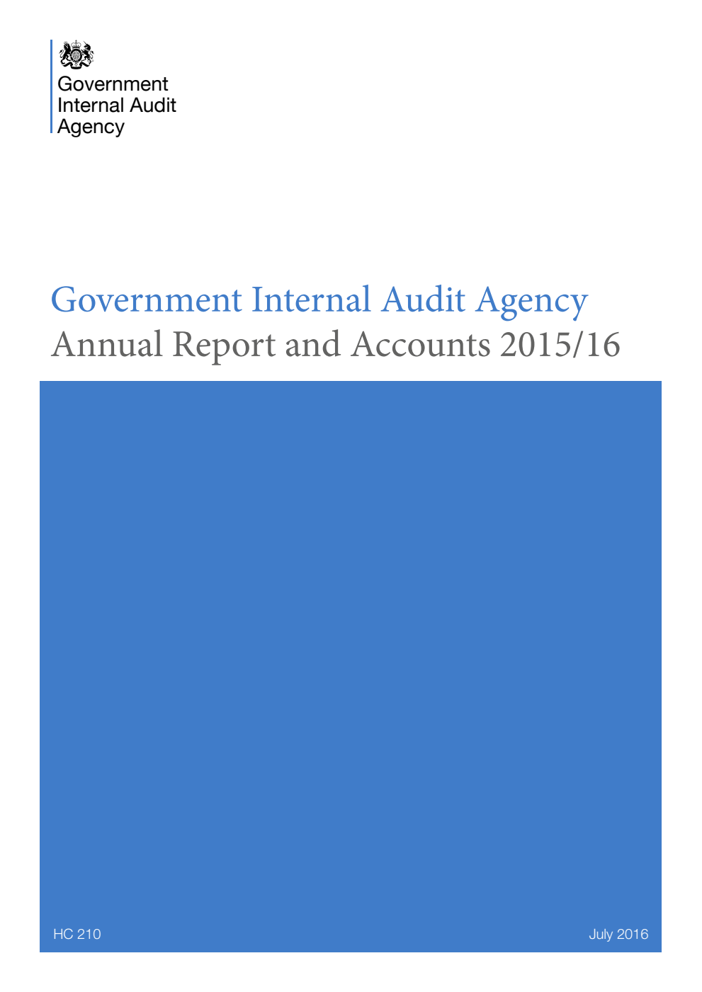 Government Internal Audit Agency Annual Report and Accounts 2015/16