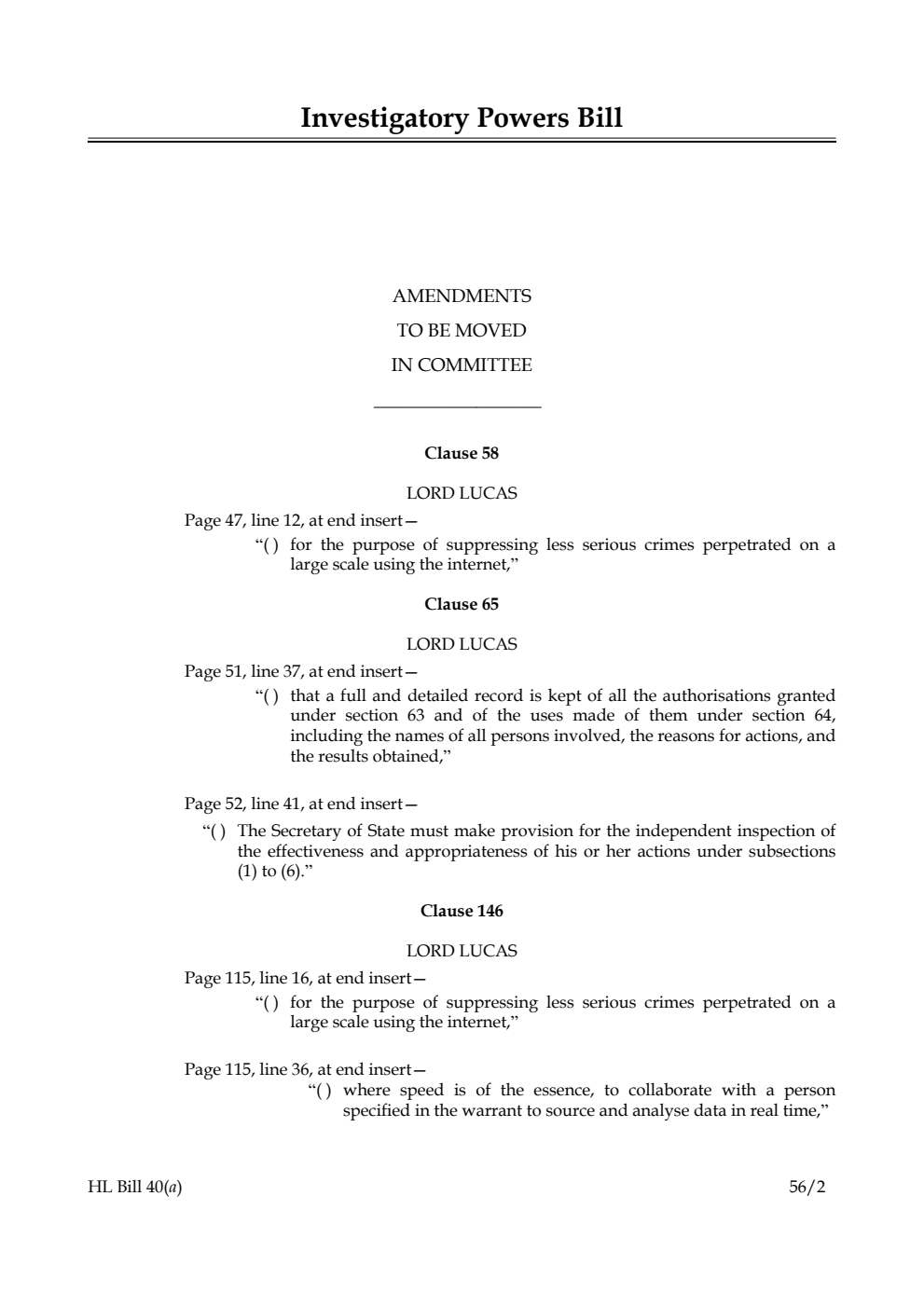Investigatory Powers Bill Lords Amendments