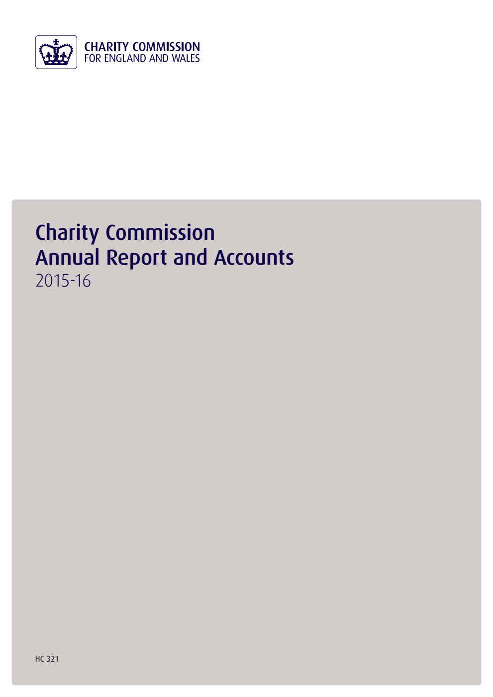 Charity Commission Annual Report and Accounts 2015-16 (For the year ended 31 March 2016)