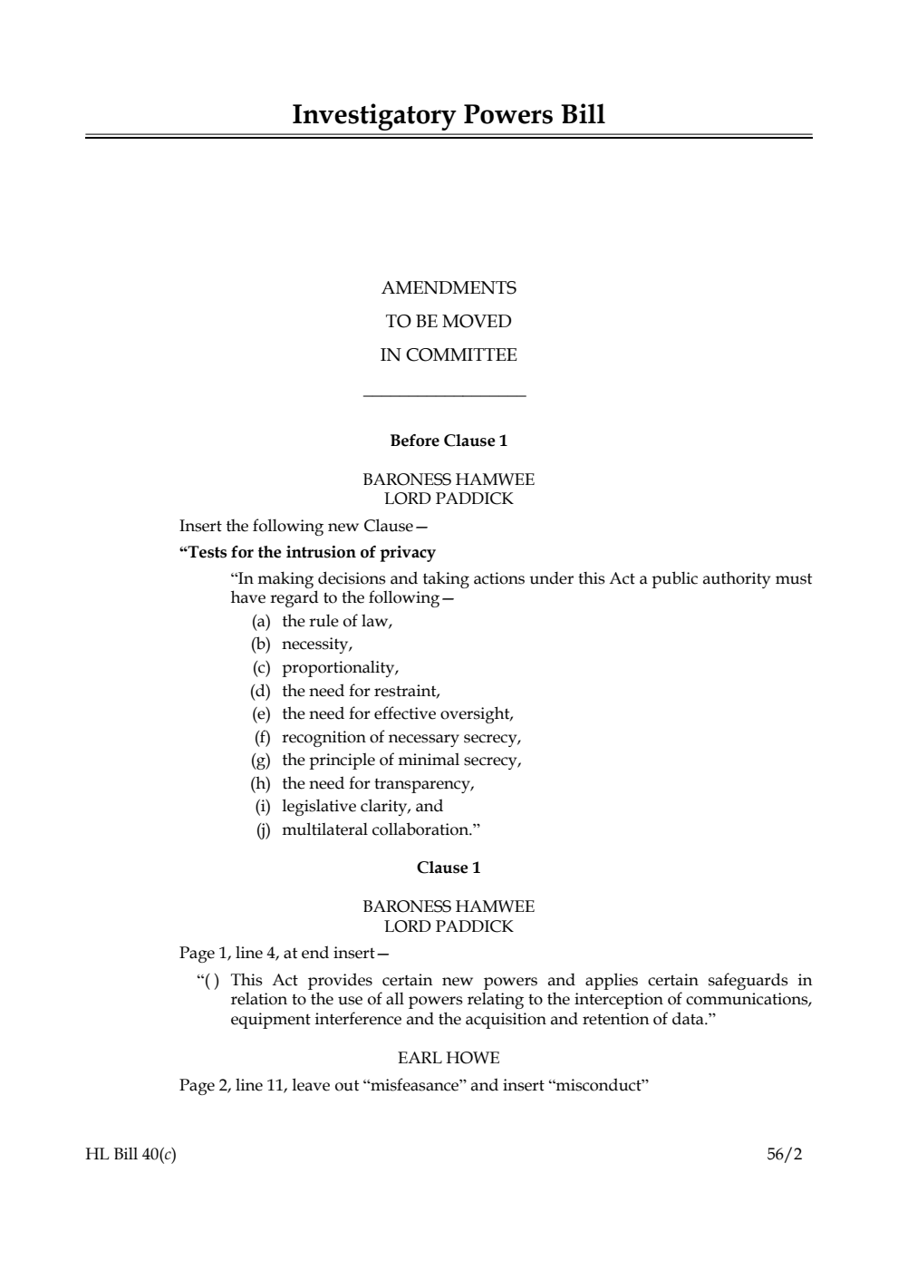 Investigatory Powers Bill Lords Amendments