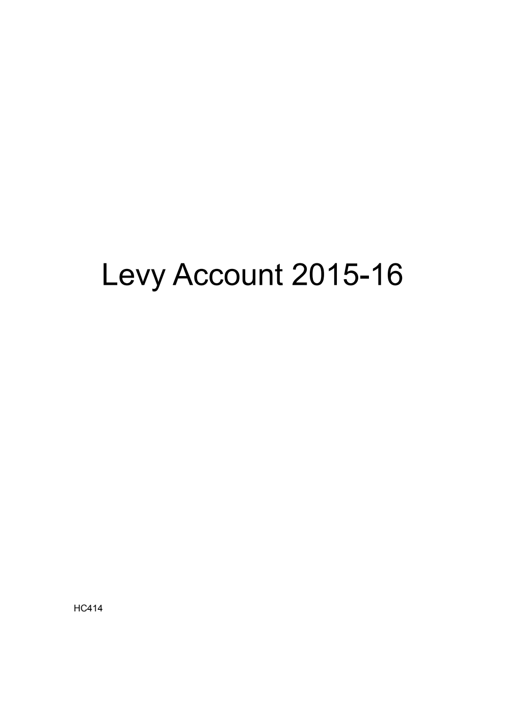 Levy Account in England 2015-16