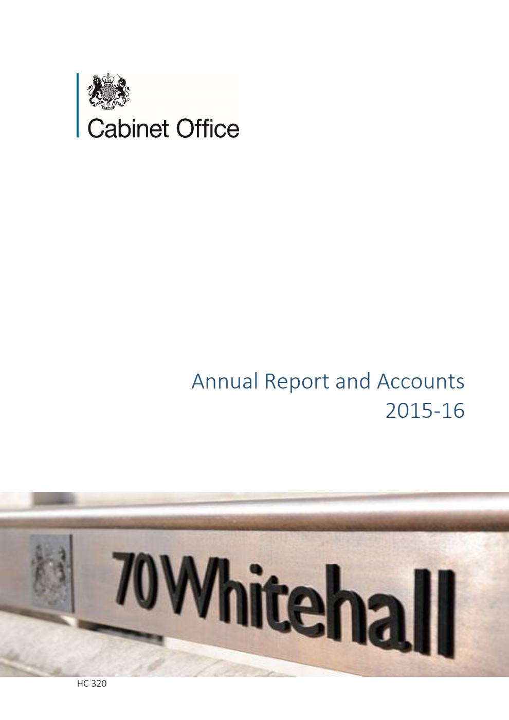 Cabinet Office Annual Report and Accounts 2015-16 (For the year ended 31 March 2016)