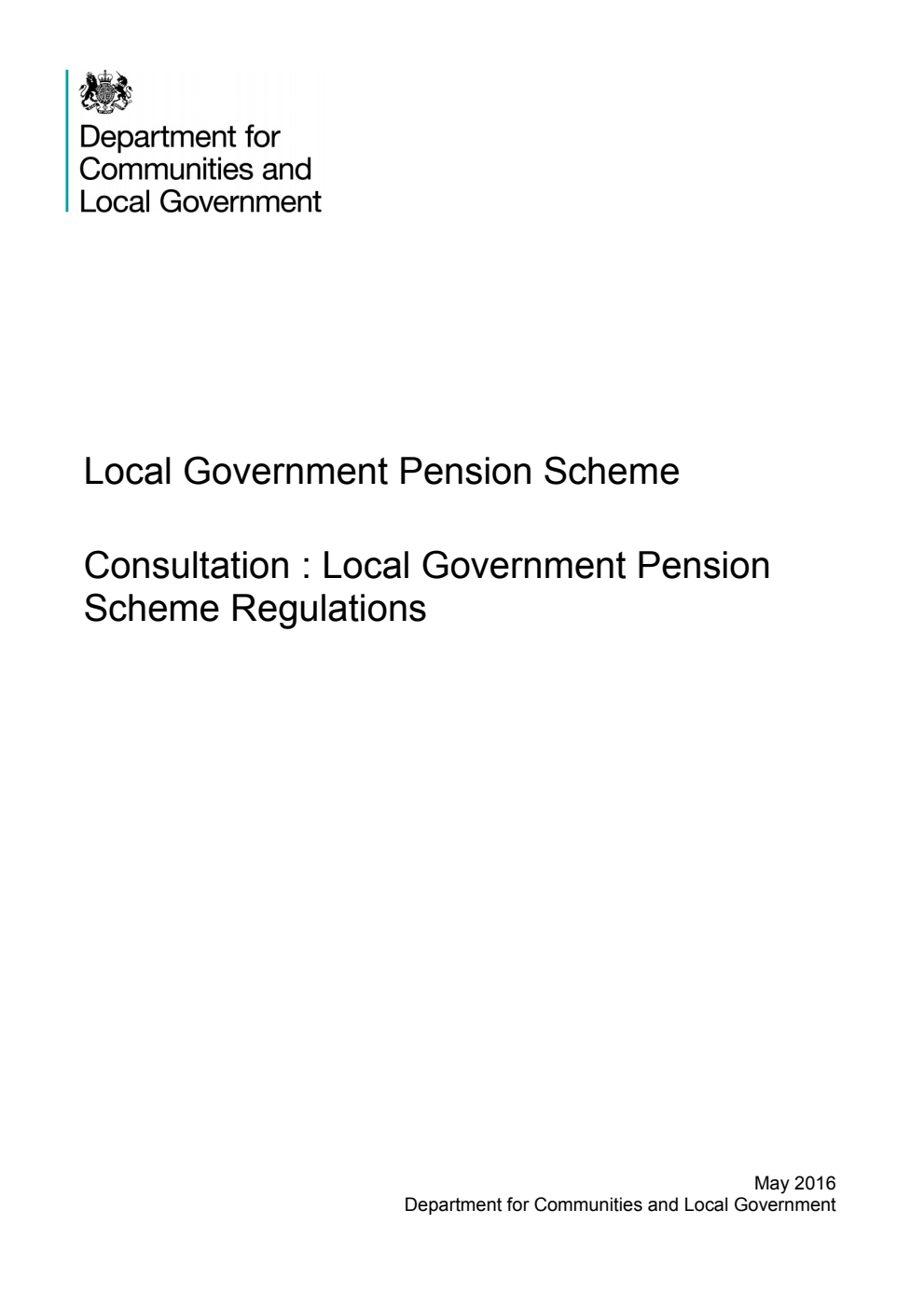 Local Government Pension Scheme: Consultation: Local Government Pension Scheme Regulations