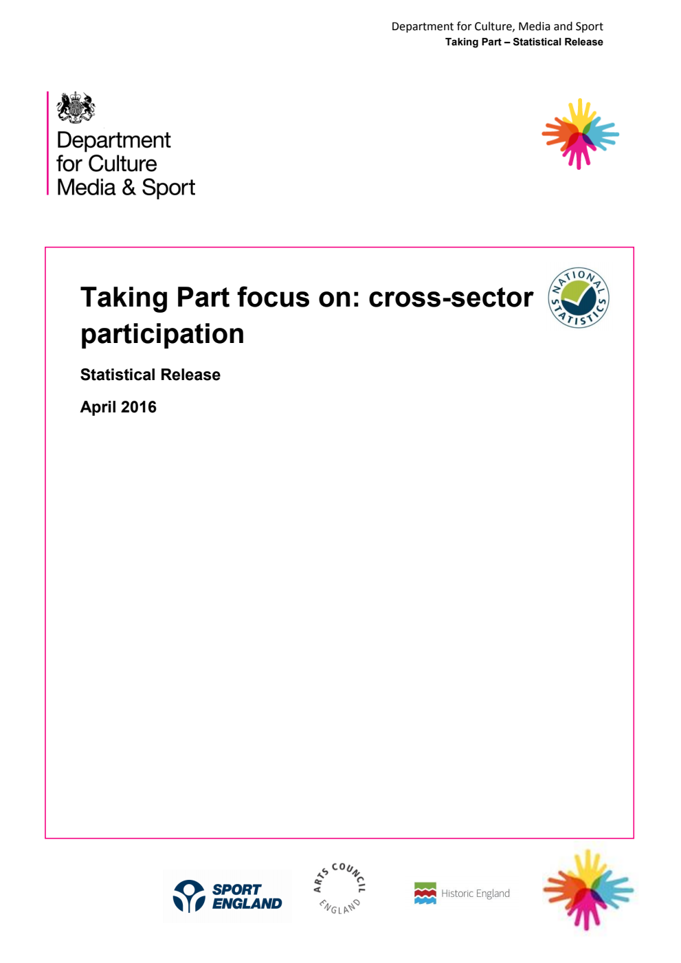Taking Part focus on: cross-sector participation