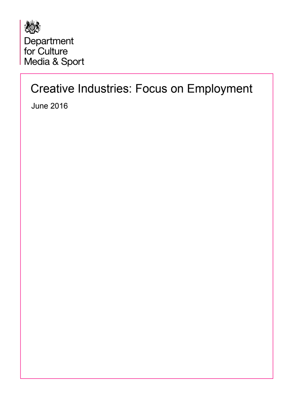 Creative Industries: Focus on Employment
