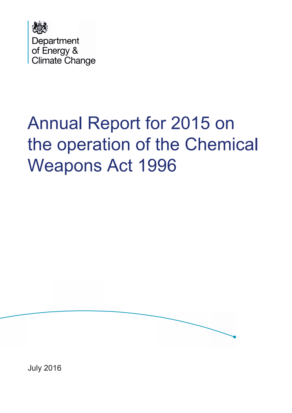 Annual Report for 2015 on the operation of the Chemical Weapons Act 1996