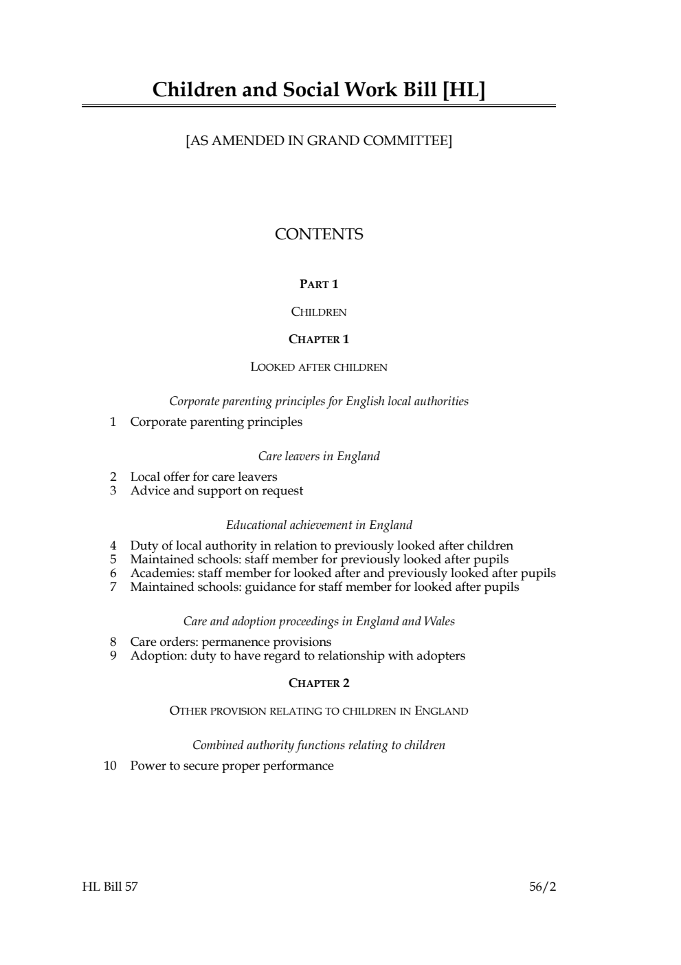 Children and Social Work Bill [as amended in Grand Committee]