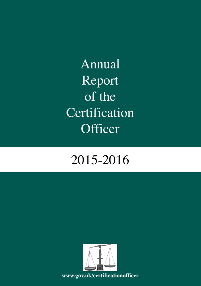 Annual Report of the Certification Officer 2015-2016