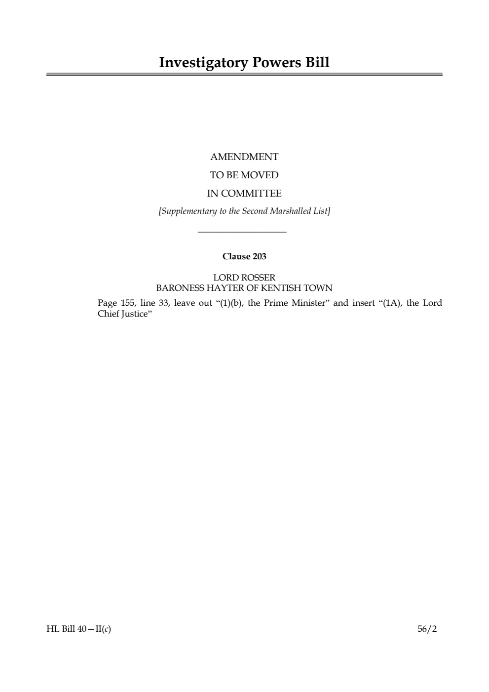 Investigatory Powers Bill Lords Amendments