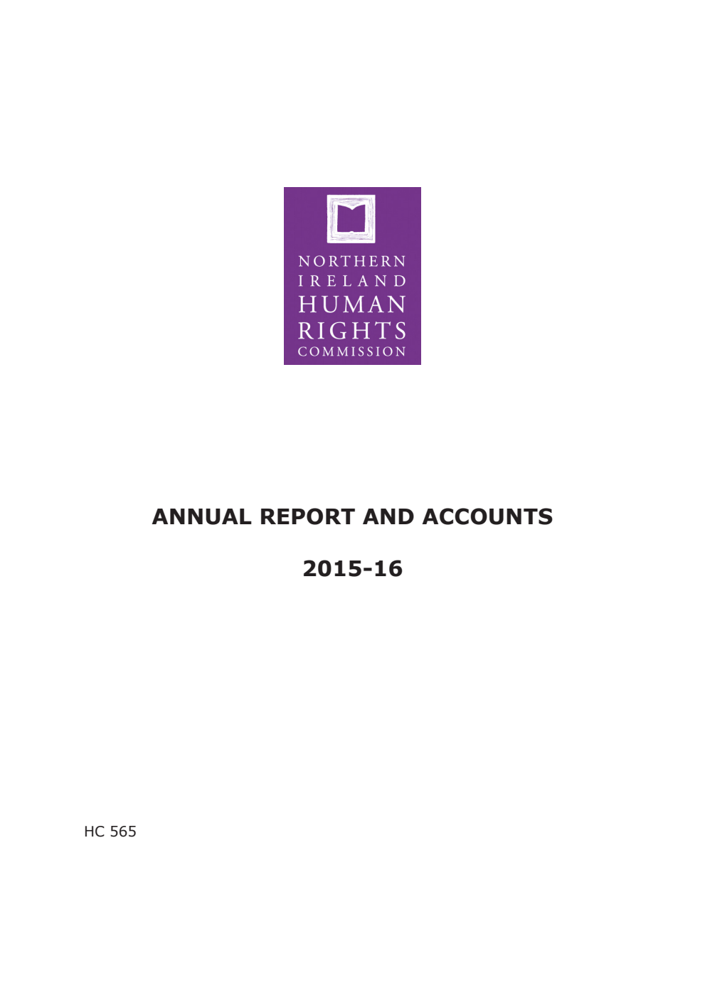 Northern Ireland Human Rights Commission Annual Report and Accounts 2015-16
