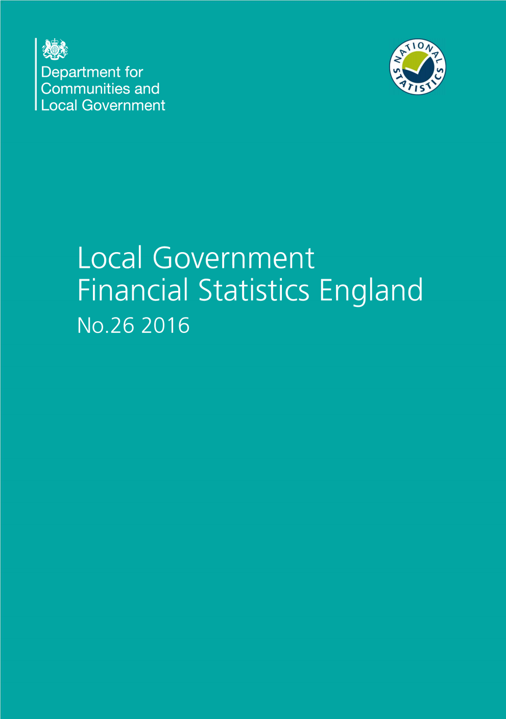 Local Government Financial Statistics England No. 26 2016